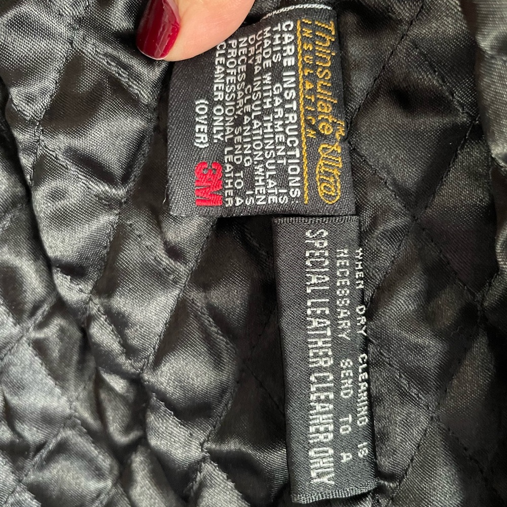 Wilsons Leather Pelle Studio Black Moto Jacket Vintage Y2K Quilt Lining 80’s - Picture 9 of 15